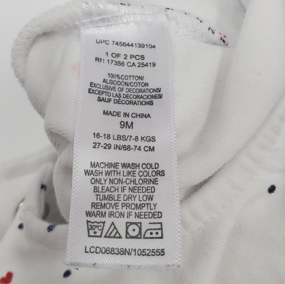 Little Me Sailboat Polkadot Hearts Onesie Hat Matching Set Ruffles White - Picture 6 of 6
